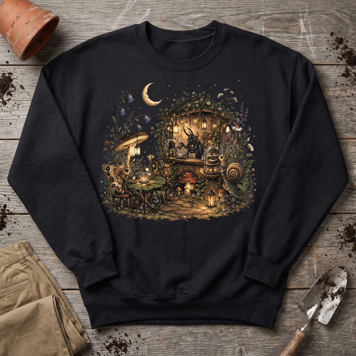 Moonlit Garden Café Sweatshirt