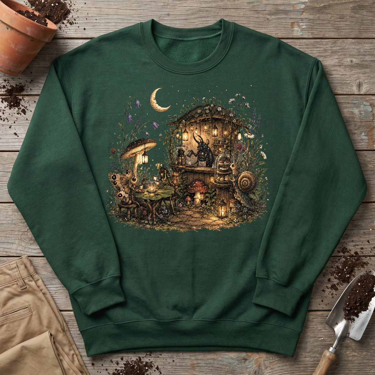Moonlit Garden Café Sweatshirt