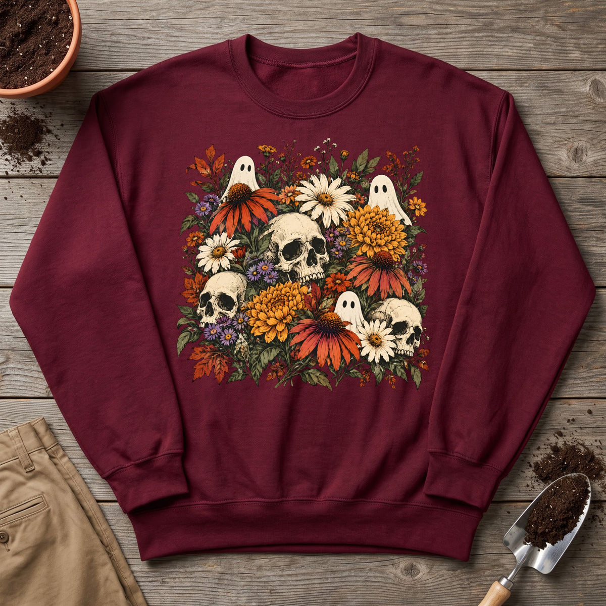 Ghostly Garden Blooms Sweatshirt
