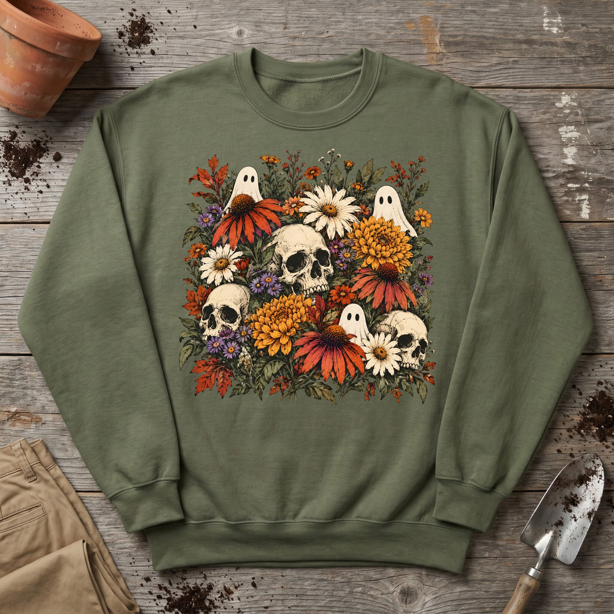 Ghostly Garden Blooms Sweatshirt