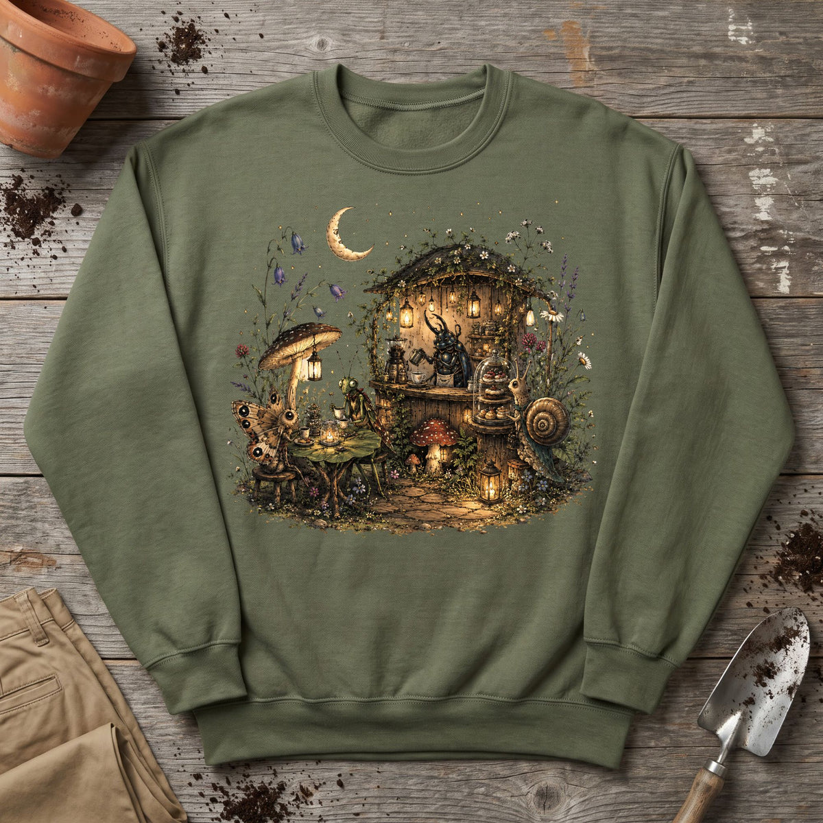 Moonlit Garden Café Sweatshirt