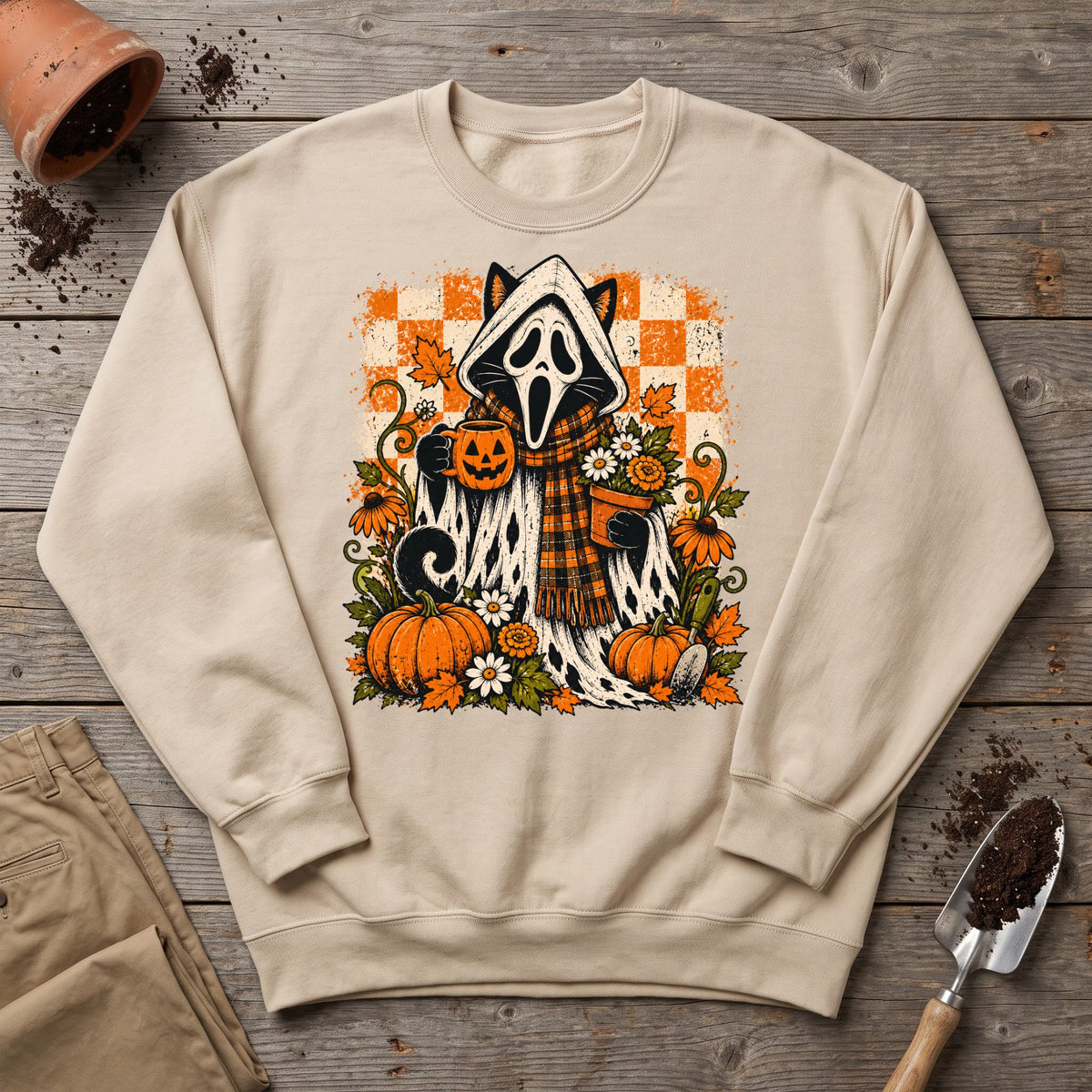 Spooky Garden Cat Sweatshirt