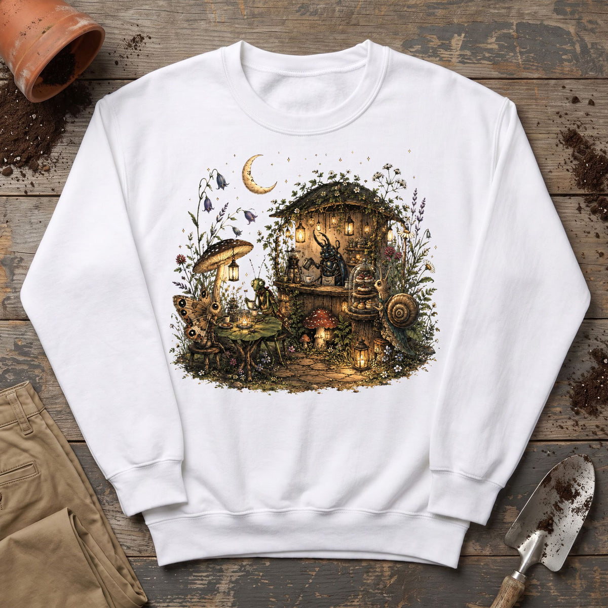 Moonlit Garden Café Sweatshirt