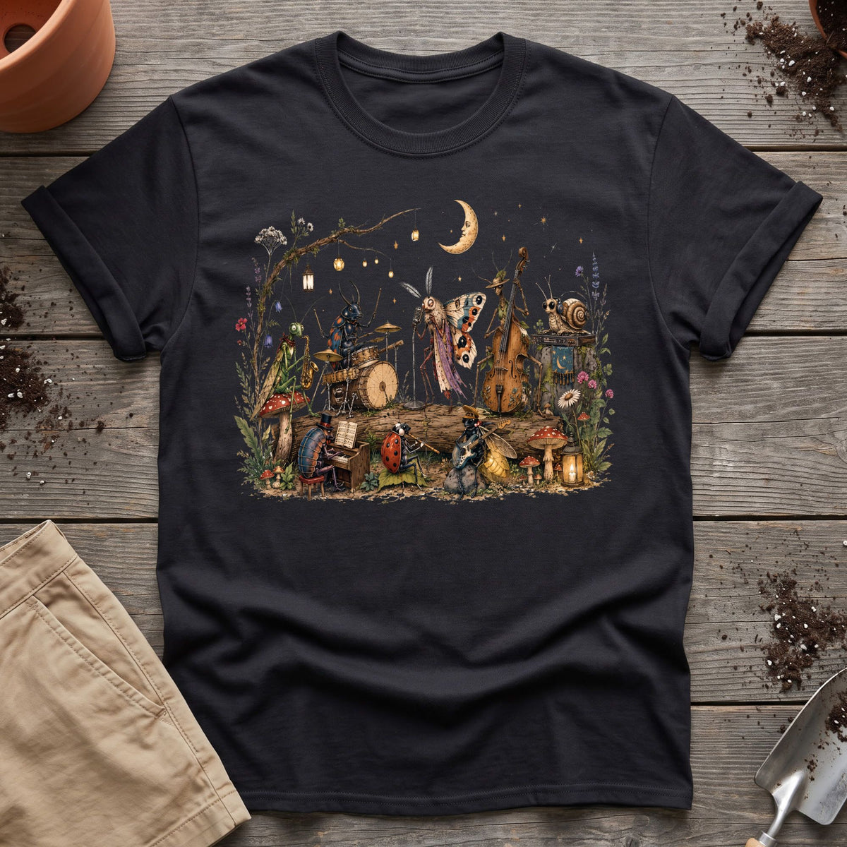 Moonlit Garden Insect Orchestra T-Shirt