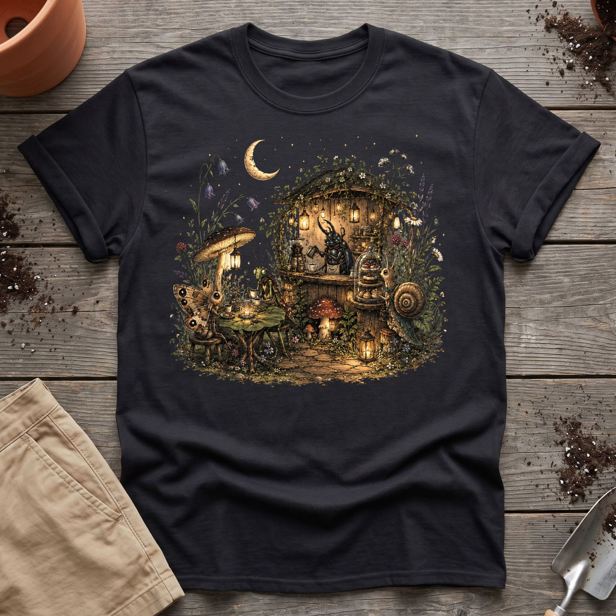 Moonlit Garden Café T-Shirt