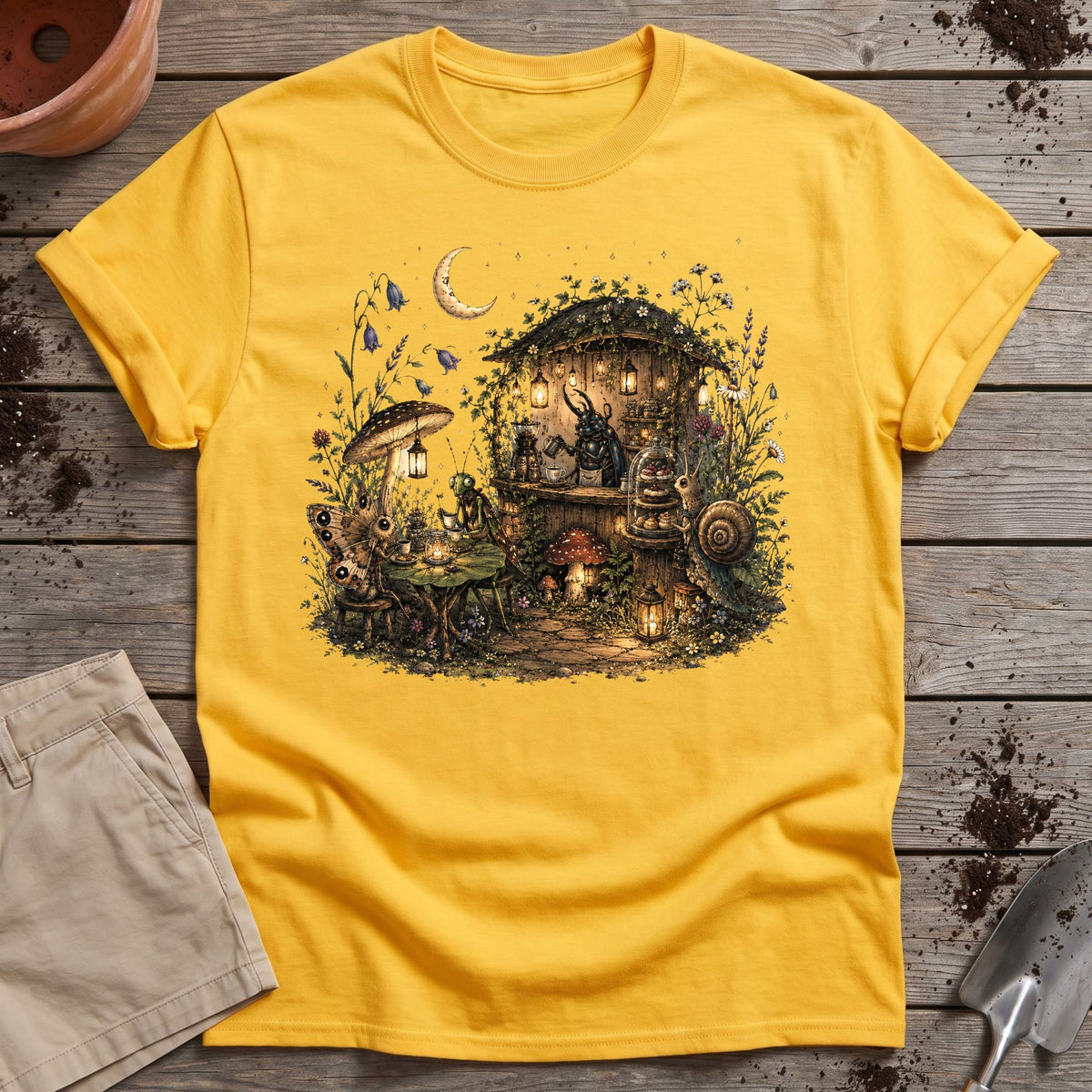 Moonlit Garden Café T-Shirt