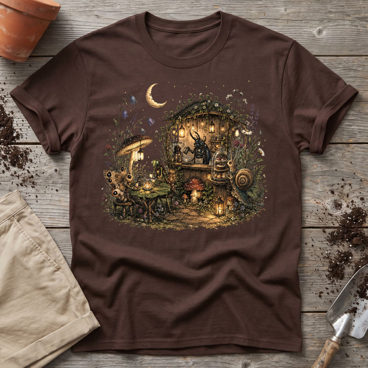 Moonlit Garden Café T-Shirt