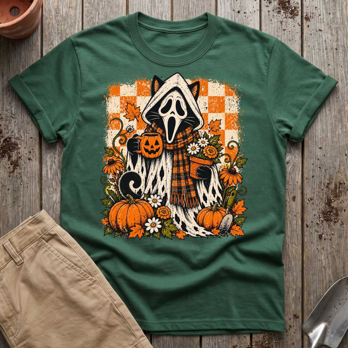 Spooky Garden Cat T-Shirt