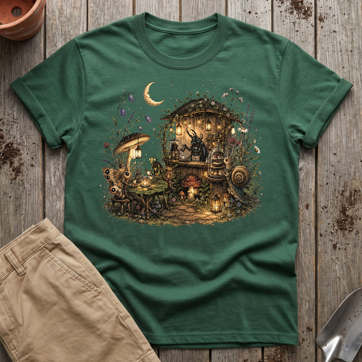 Moonlit Garden Café T-Shirt