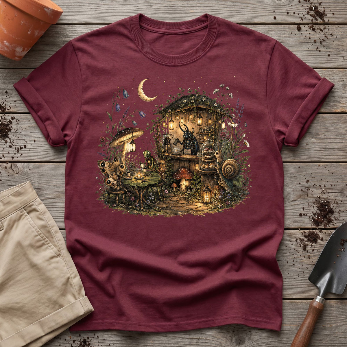 Moonlit Garden Café T-Shirt