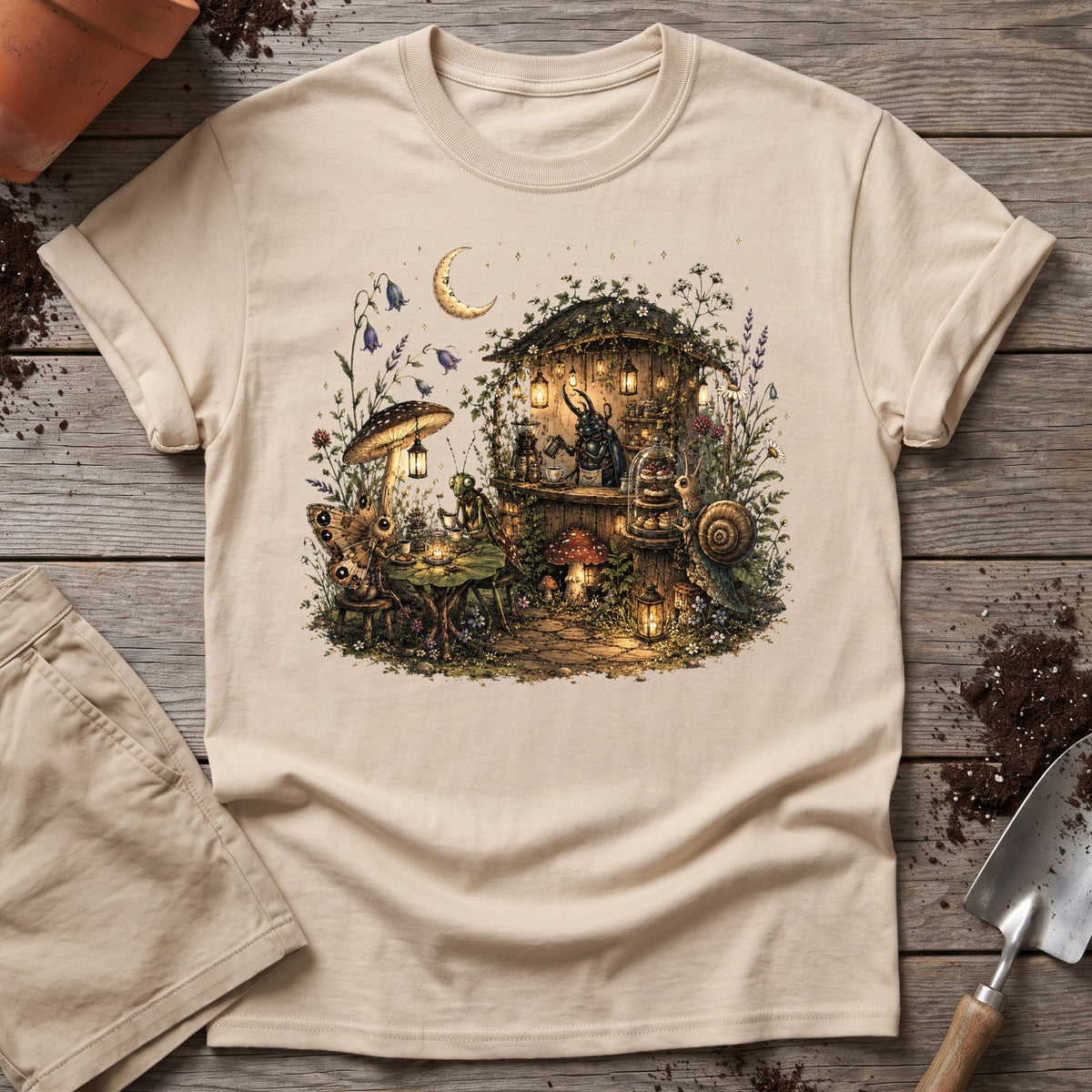 Moonlit Garden Café T-Shirt