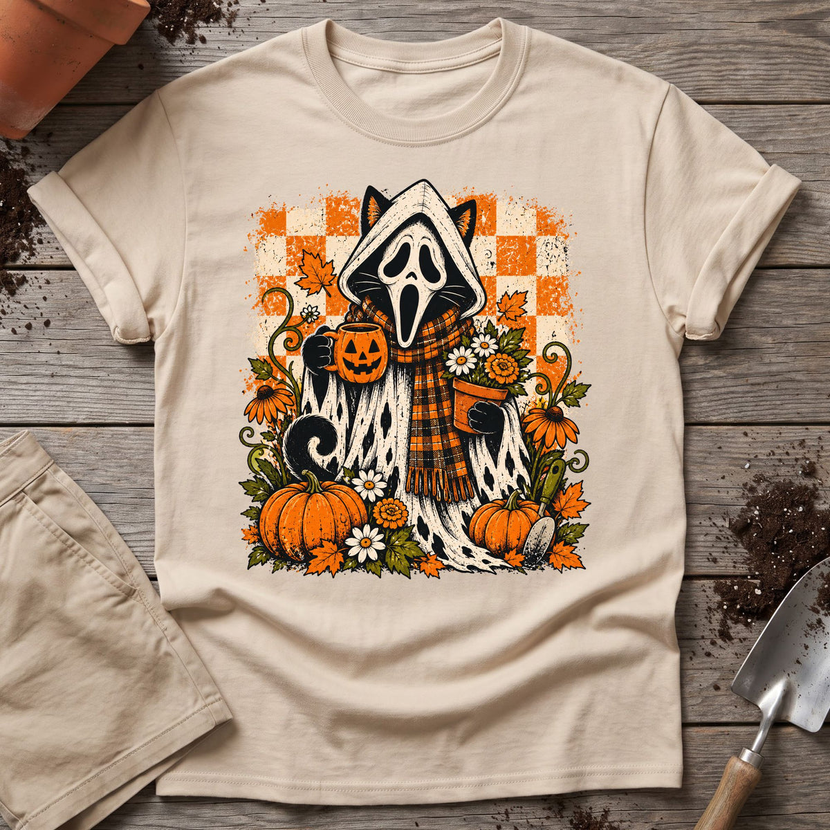 Spooky Garden Cat T-Shirt