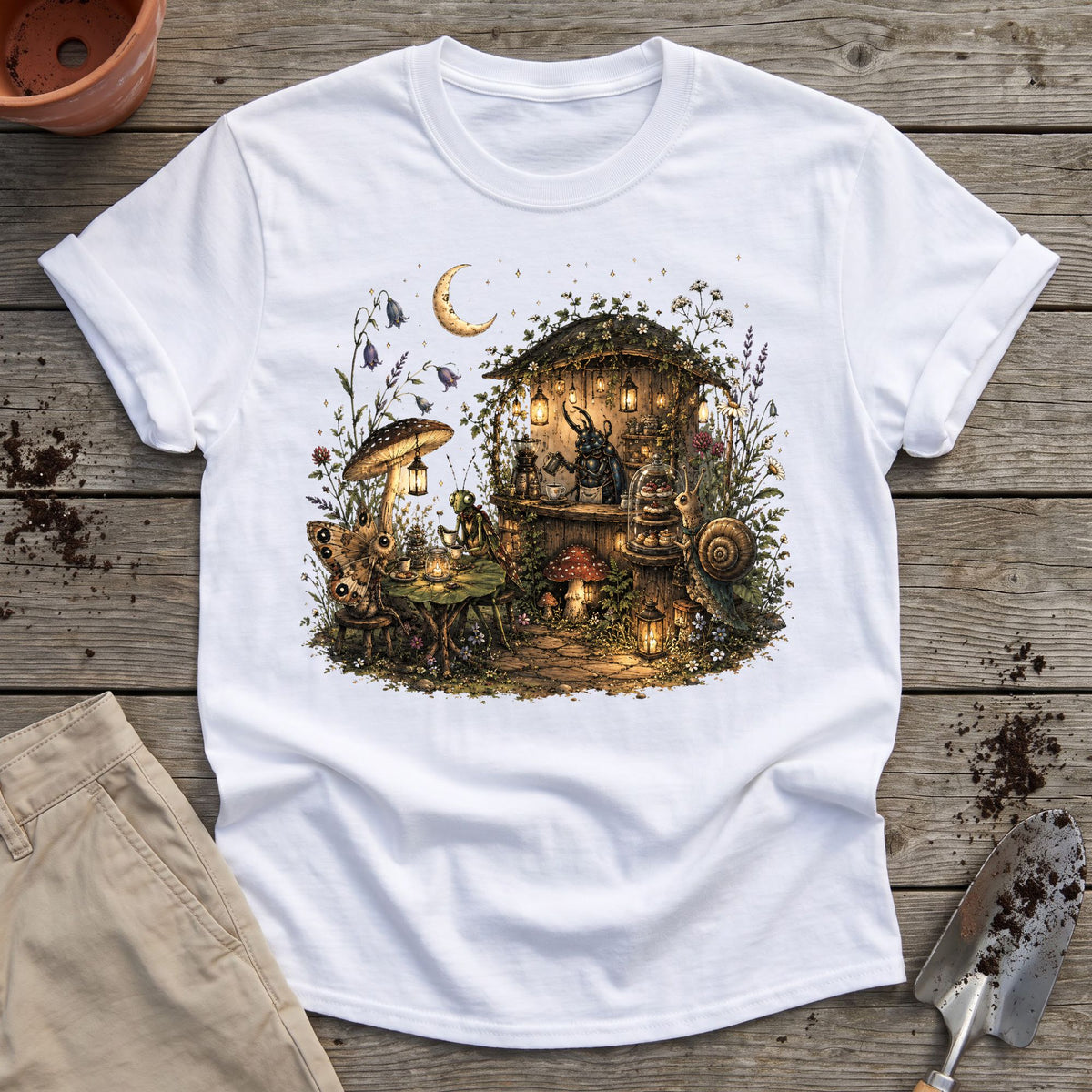 Moonlit Garden Café T-Shirt