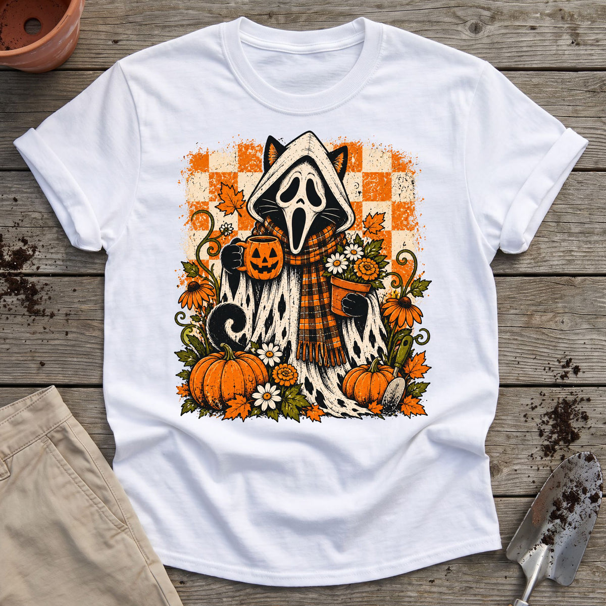 Spooky Garden Cat T-Shirt