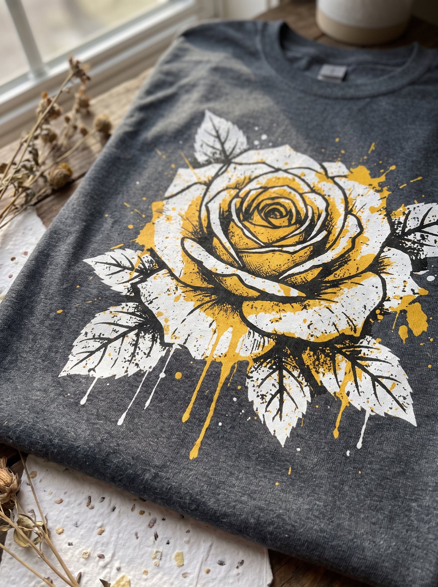 Yellow Ink Rose Garden T-Shirt