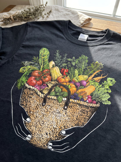 Fresh Garden Harvest Vegetable Basket T-Shirt