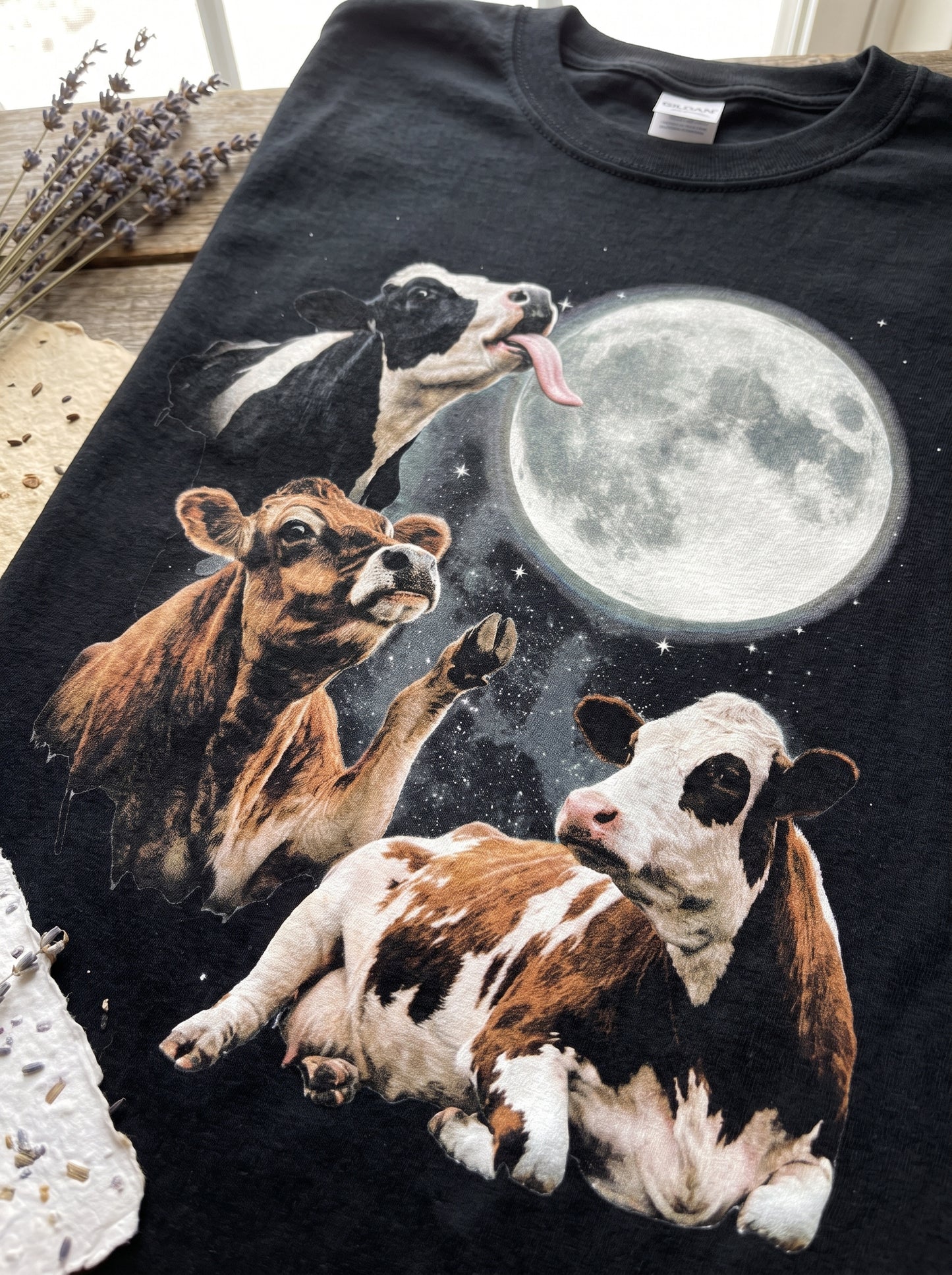 Funny Moon Cow Farm Animal T-Shirt
