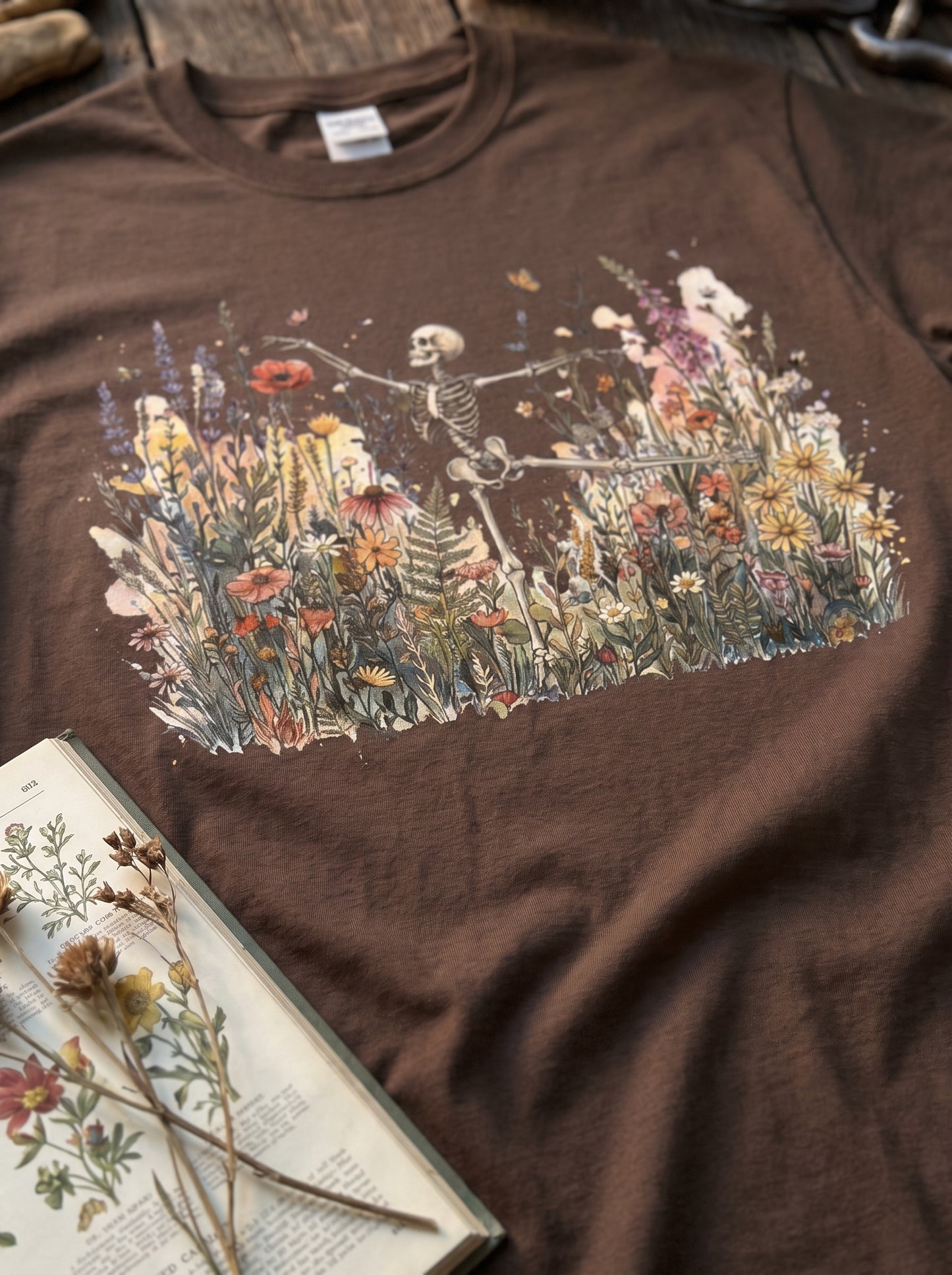 Wildflower Skeleton Garden T-Shirt