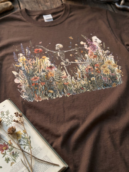 Wildflower Skeleton Garden T-Shirt