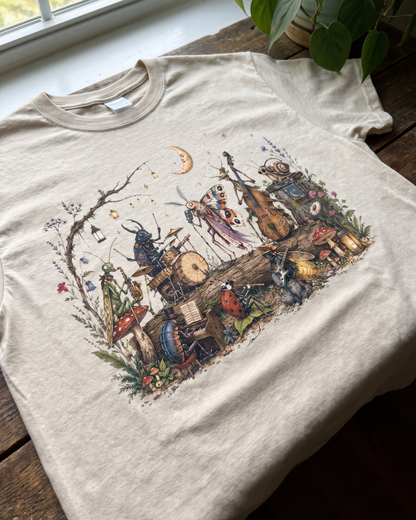 Moonlit Garden Insect Orchestra T-Shirt