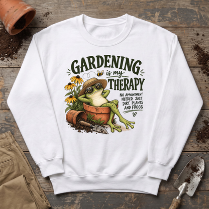 Gardening Therapy Frog Sweatshirt