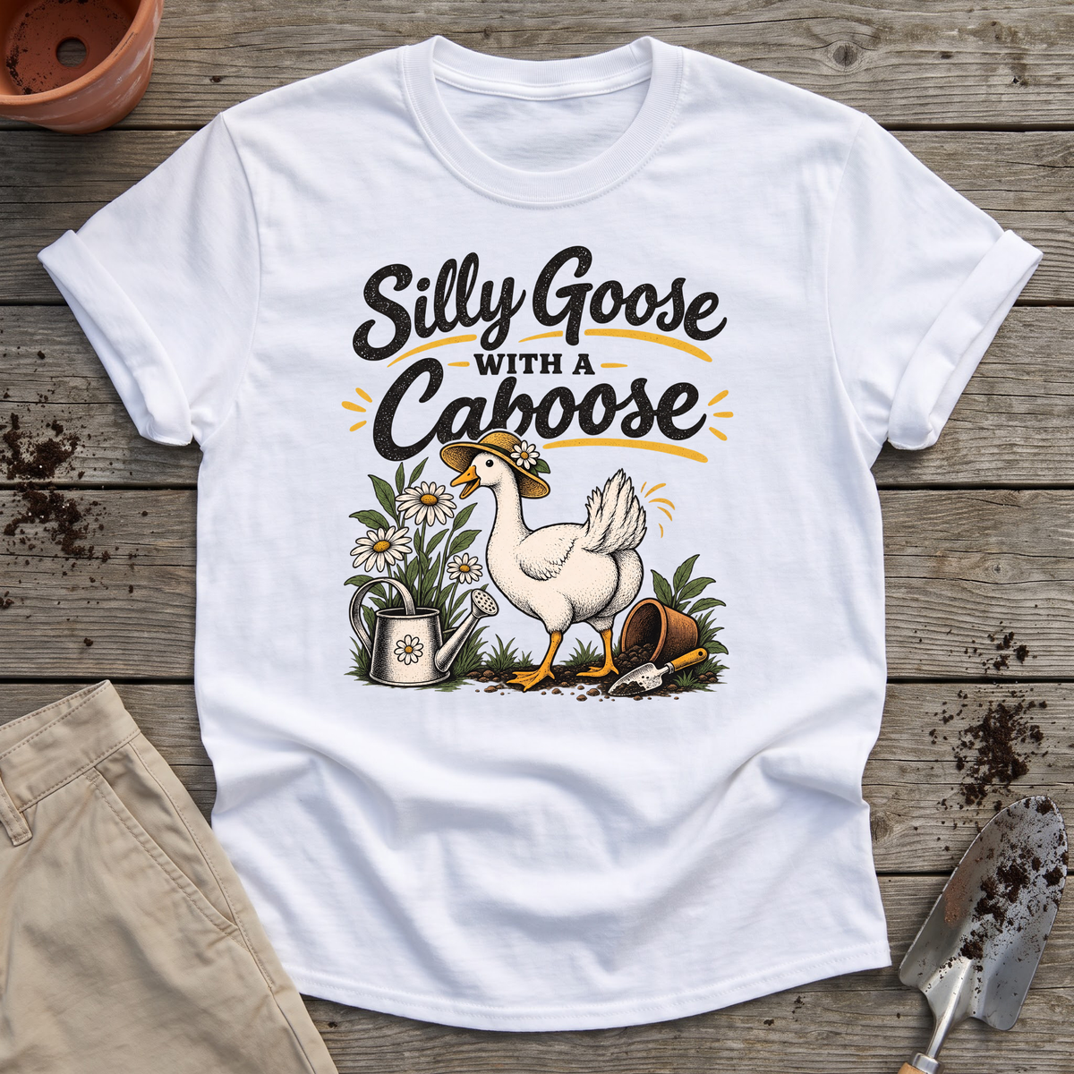 Silly Goose Caboose Garden T-Shirt