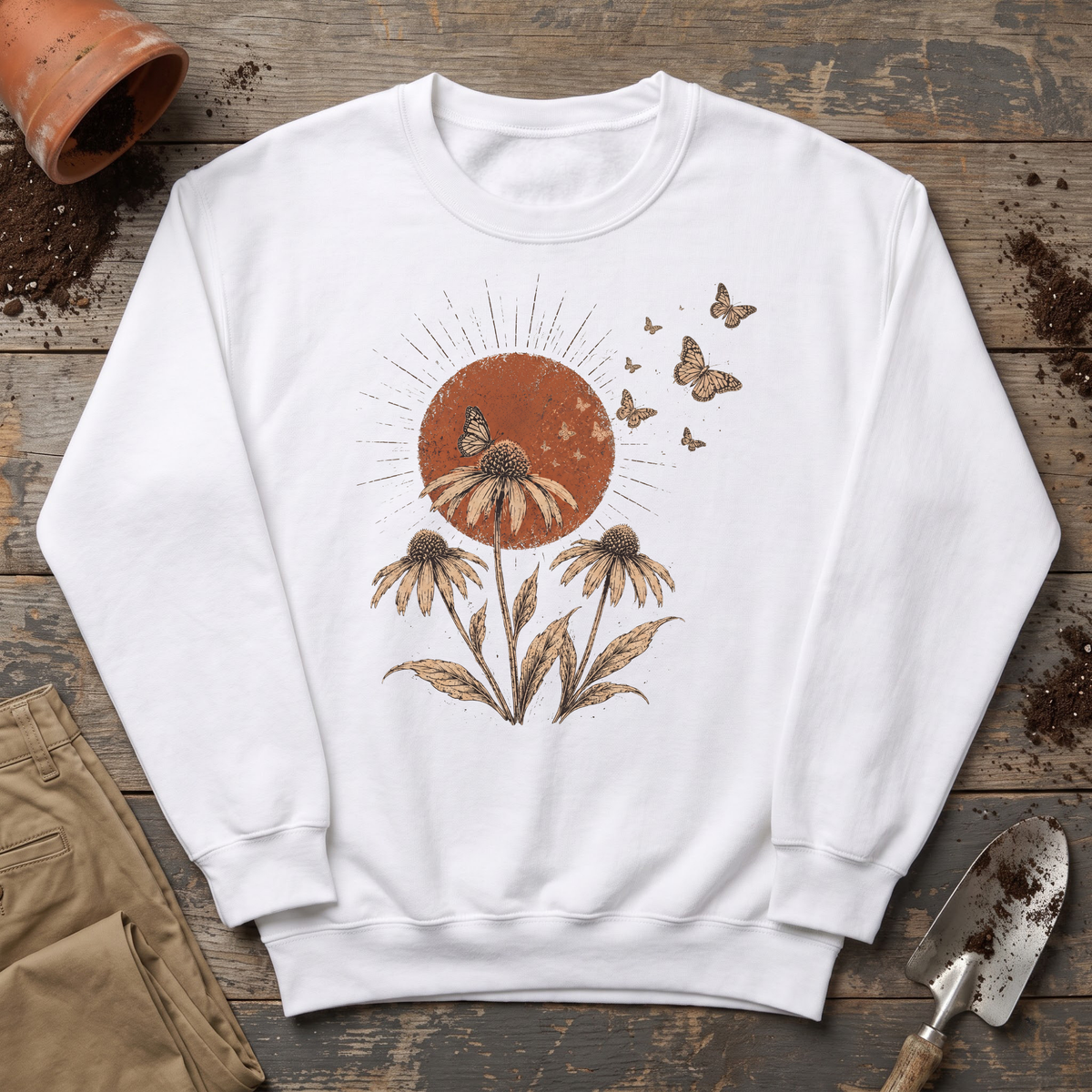 Coneflower Butterflies Sweatshirt
