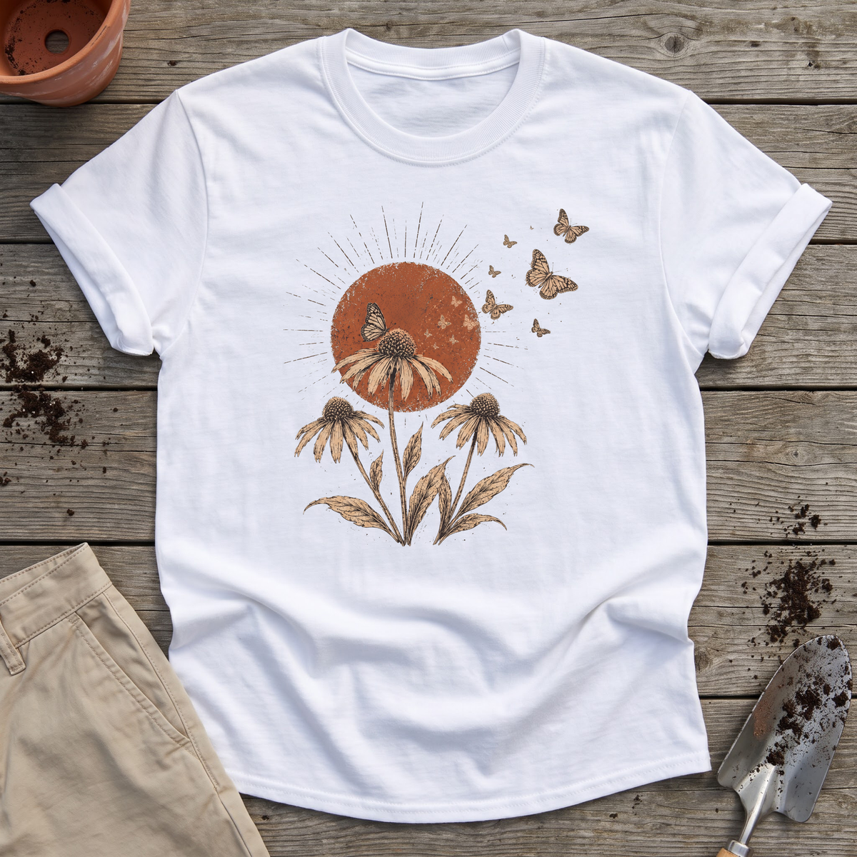 Coneflower Butterflies T-Shirt
