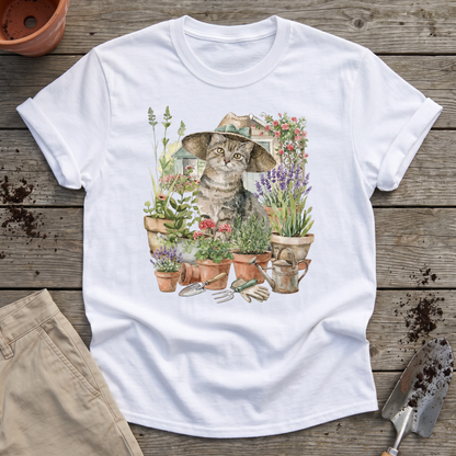 Cat And Plant T‑Shirt