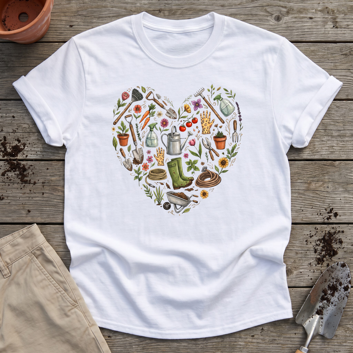 Women Plant Love Heart T‑Shirt