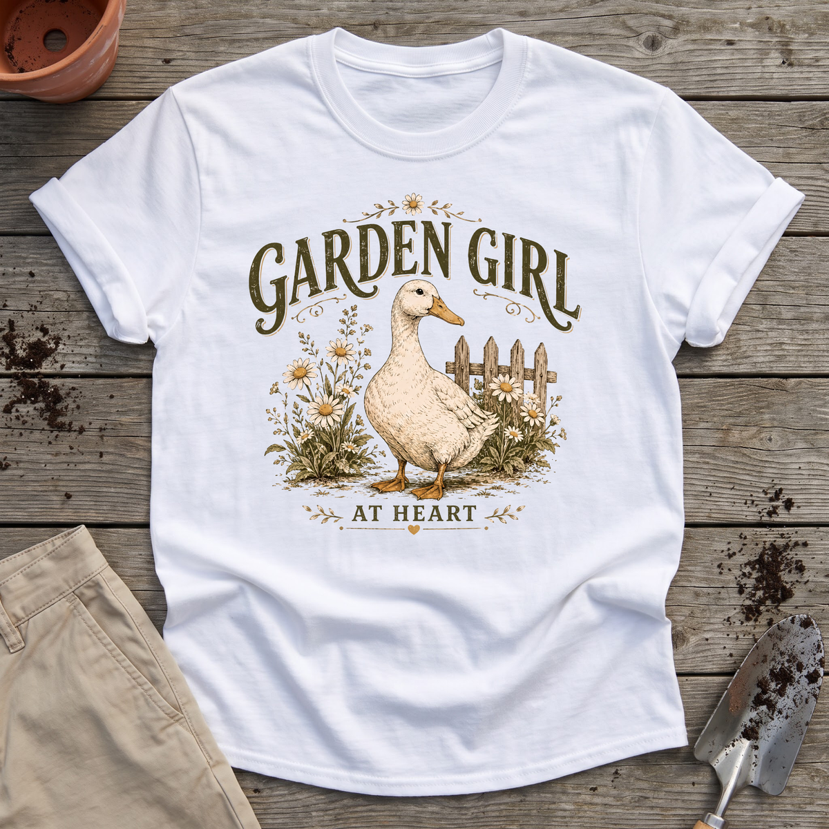 Garden Girl Duck T-Shirt