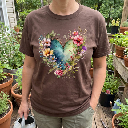Floral Heart Garden T-Shirt