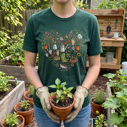 Women Plant Love Heart T‑Shirt